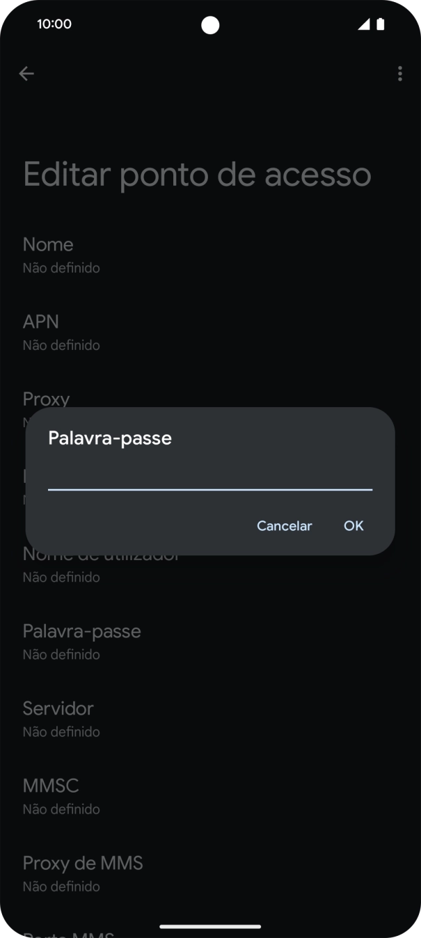 Introduza vodafone e prima OK.
