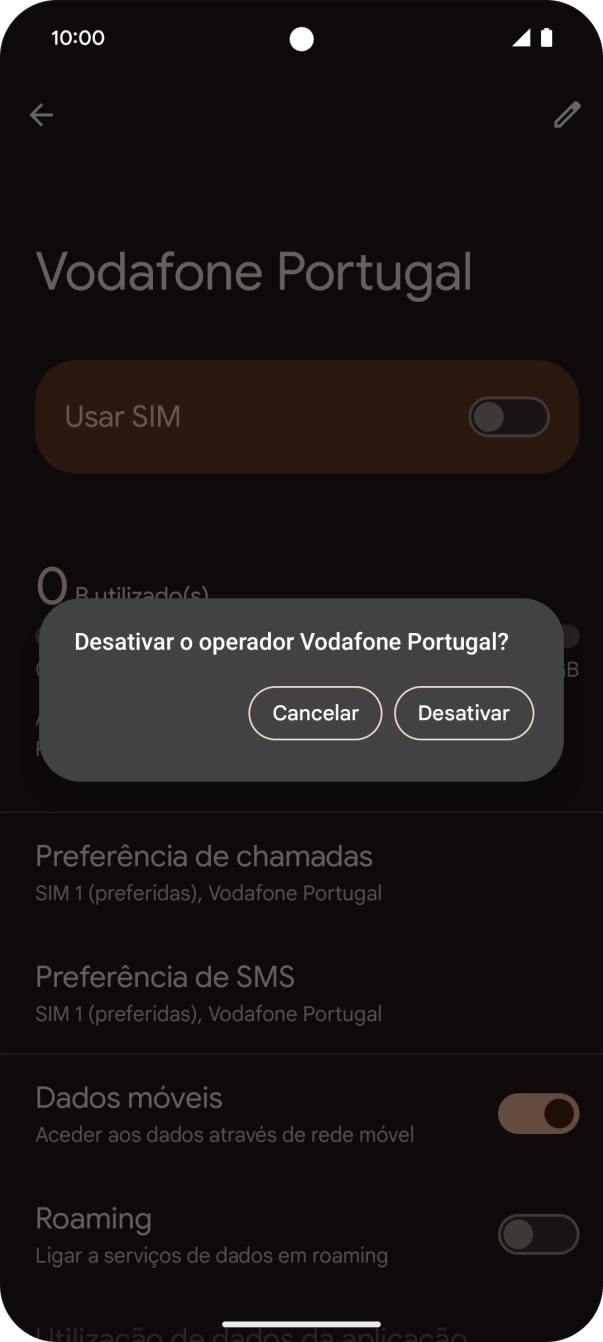 Se desativar a utilização do plano, deve premir Desativar.