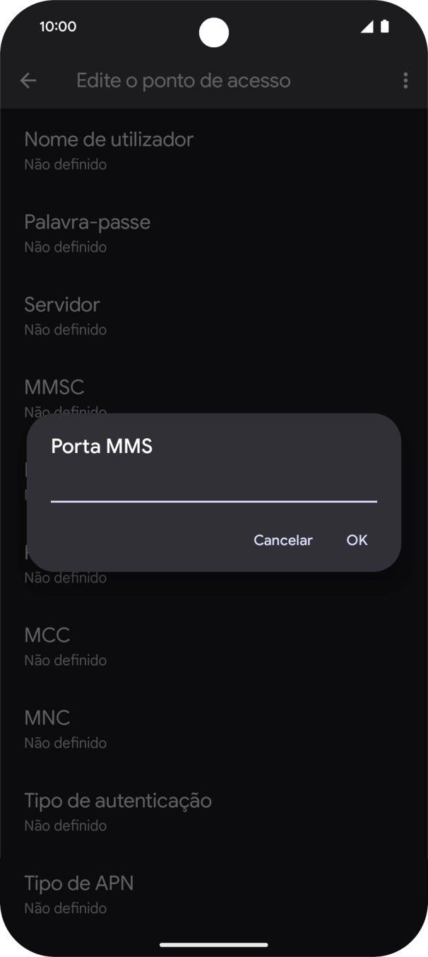 Introduza 80 e prima OK.