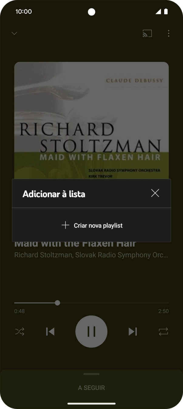 Prima Criar nova playlist.