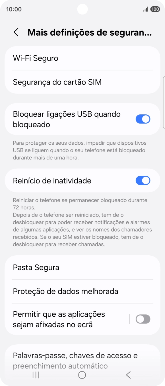 Prima Segurança do cartão SIM.