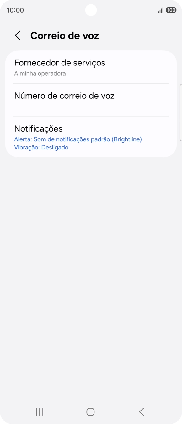 Prima Número de correio de voz.