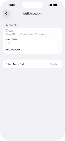 Press the name of the email account you've just set up.