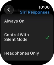 Press the required setting.