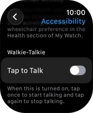 Press the required category below 'Walkie-Talkie' and follow the instructions on the screen to select the required settings.