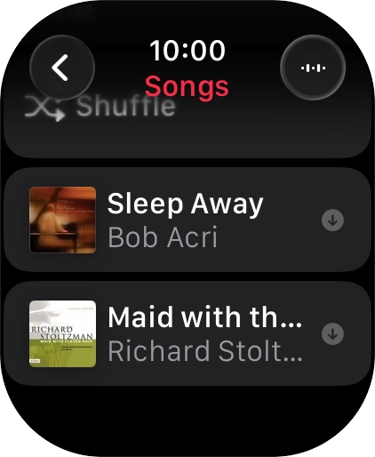 Go to the required category or playlist and press the required audio file.