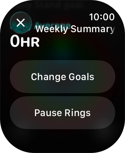 Follow the instructions on the screen to see an activity summary for the current week or to adjust the daily activity goal.
