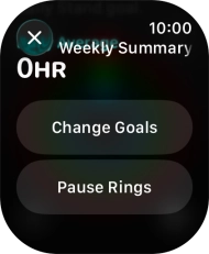 Follow the instructions on the screen to see an activity summary for the current week or to adjust the daily activity goal. Follow the instructions on the screen to see an activity summary for the current week or to adjust the daily activity goal.