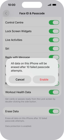 If you turn on the function, press Enable. If you turn on the function, press Enable.
