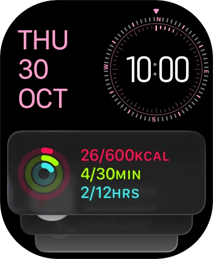 Slide your finger up or down on the stack to select the required widget.