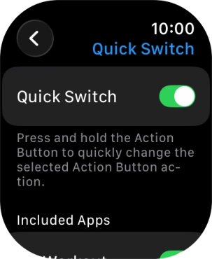 Press the indicator next to 'Quick Switch' to turn the function on or off.