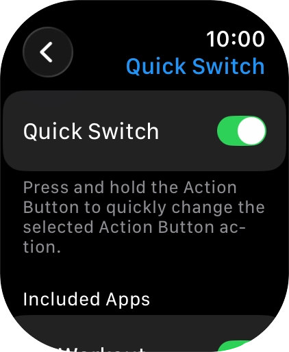 Press the indicator next to 'Quick Switch' to turn the function on or off.