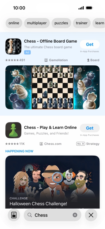 Press the required app. Press the required app.