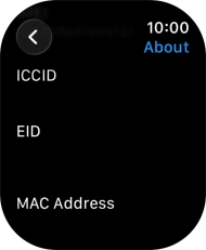 Your Apple Watch EID number is displayed below EID.
