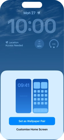 To use the same colour theme on the home screen, press Set as Wallpaper Pair. To use the same colour theme on the home screen, press Set as Wallpaper Pair.