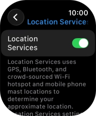 Press the indicator next to 'Location Services' to turn the function on or off.