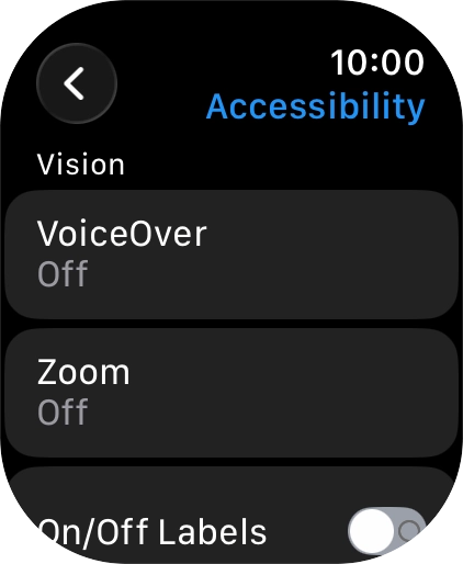Press the required category below 'Vision' and follow the instructions on the screen to select the required settings.
