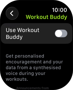 Press the indicator next to 'Use Workout Buddy' to turn on the function. Press the indicator next to 'Use Workout Buddy' to turn on the function.