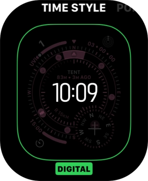 Turn the Digital Crown to change between the different designs.