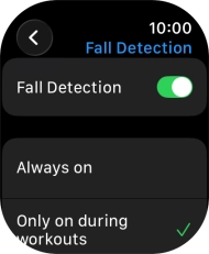 Press the indicator next to 'Fall Detection' to turn on the function.