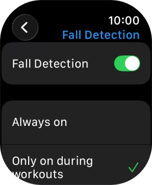 Press the indicator next to 'Fall Detection' to turn on the function.