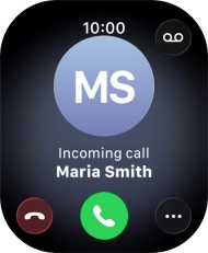 Press the Digital Crown when you get a call.