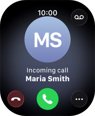 Press the Digital Crown when you get a call.