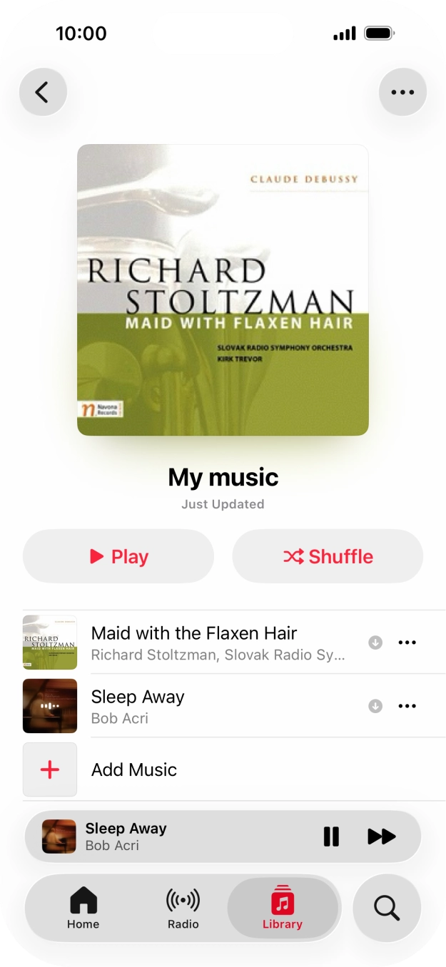 Press the song title.