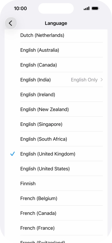 Press the required language.
