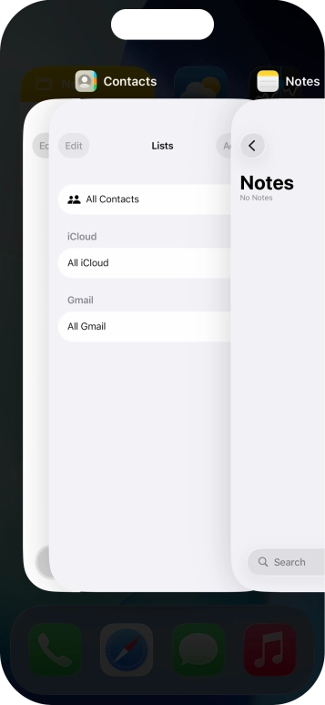Slide upwards on the required application to end it. Slide upwards on the required application to end it.