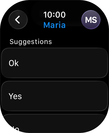 Press the required quick reply.
