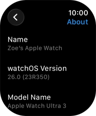 The software version of your Apple Watch is displayed below watchOS Version.
