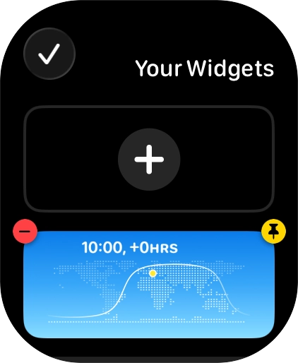 Press the unpin widget icon on the required widget to unpin it from the top of the stack.