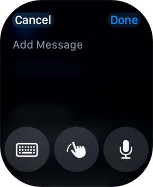 Press the microphone icon and record the message.