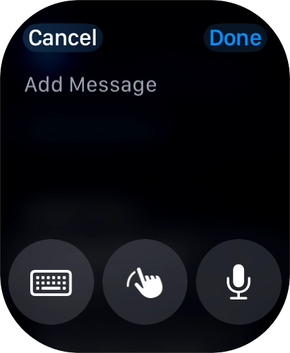 Press the microphone icon and record the message.