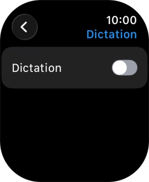 Press the indicator next to 'Dictation' to turn on the function.