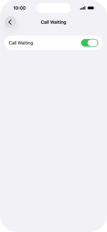 Press the indicator next to 'Call Waiting' to turn the function on or off.
