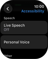 Press the required category below 'Speech' and follow the instructions on the screen to select the required settings.
