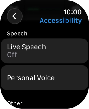 Press the required category below 'Speech' and follow the instructions on the screen to select the required settings.