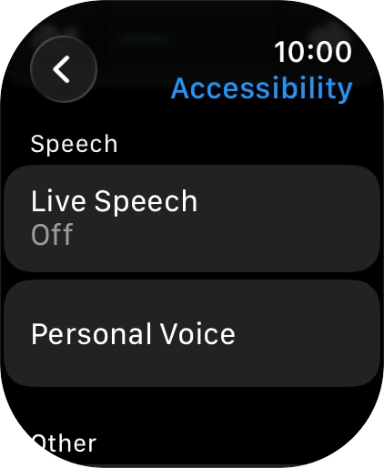 Press the required category below 'Speech' and follow the instructions on the screen to select the required settings.