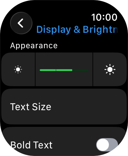 Press the brightness icons to set the required brightness.