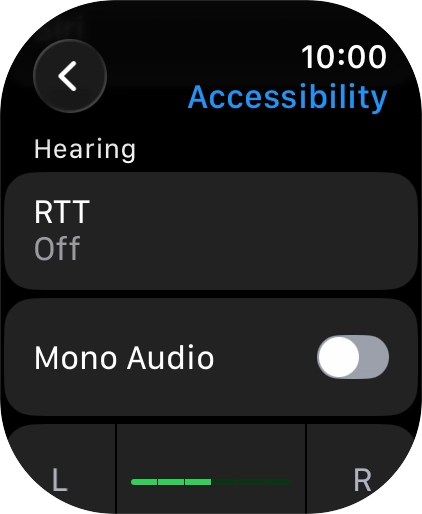 Press the required category below 'Hearing' and follow the instructions on the screen to select the required settings.