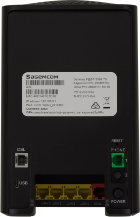 Image 2: Back view of the Sagemcom F@ST 5366 TN