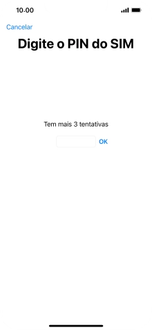 Se o cartão SIM estiver bloqueado, deve introduzir o código PIN e premir OK.