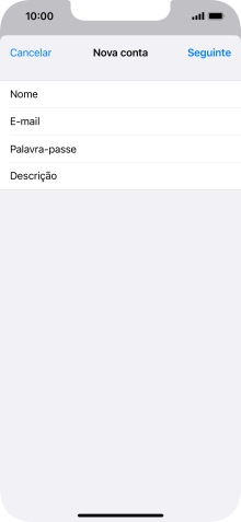Prima Descrição e introduza o nome pretendido da conta de e-mail.