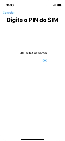 Se o cartão SIM estiver bloqueado, deve introduzir o código PIN e premir OK.