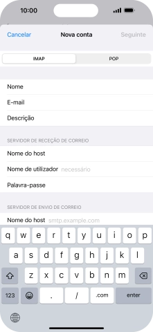 Prima Nome de utilizador e introduza o nome de utilizador da sua conta de e-mail na Vodafone.