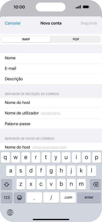 Prima Nome de utilizador e introduza o nome de utilizador da sua conta de e-mail na Vodafone.