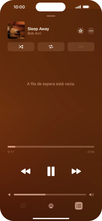 Prima o ícone de reprodução aleatória para ativar ou desativar a função.