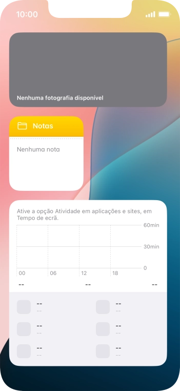 Mantenha premida por um instante a pilha de widgets pretendida.